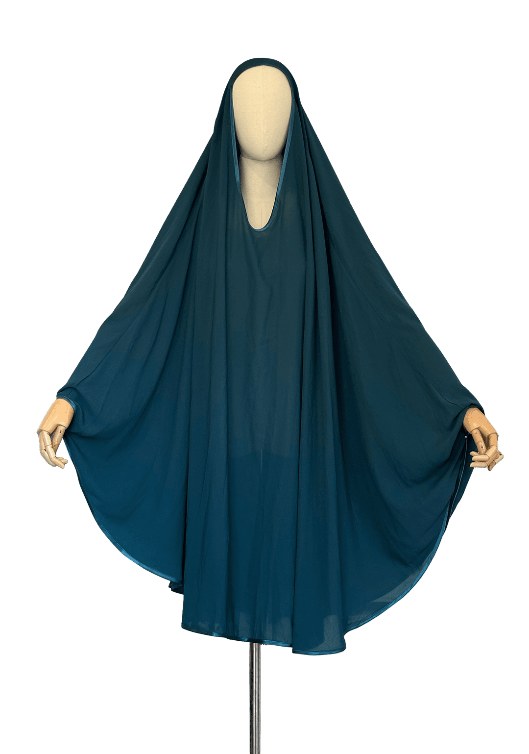 Satin Trim Cape - Sokhna Blue