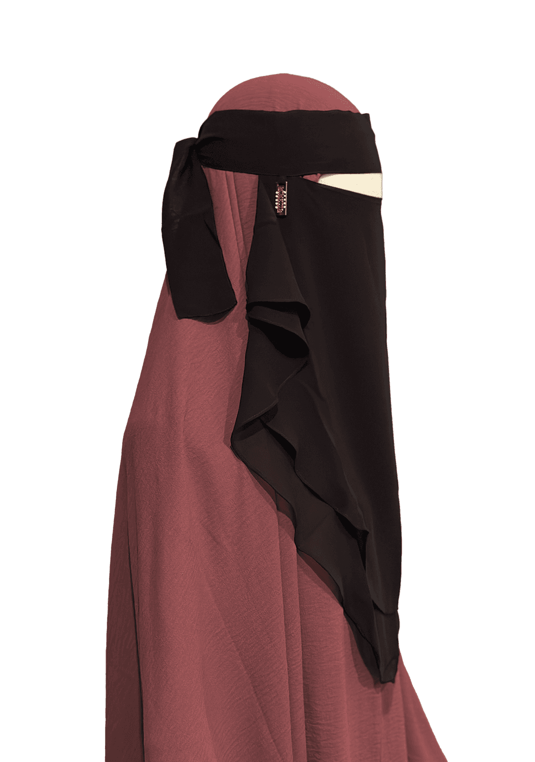 Ramlah 2-Layer Niqab - Dark Brown