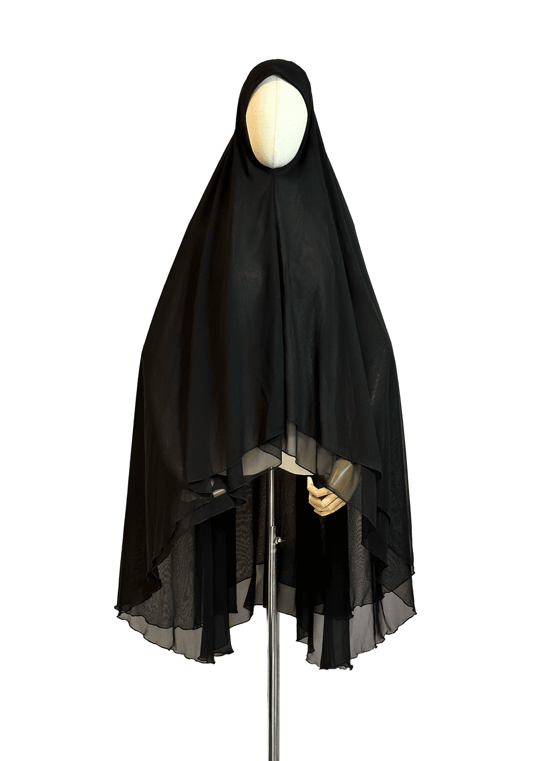 Umāmah Double Layer Chiffon Khimār - Black