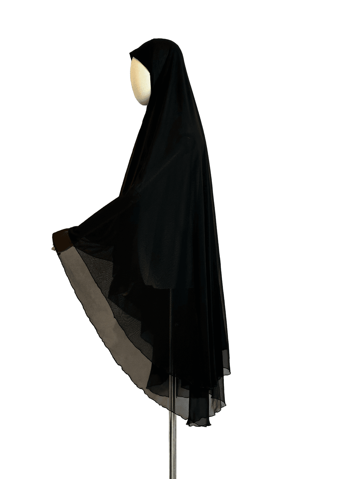 Umāmah Double Layer Chiffon Khimār - Black