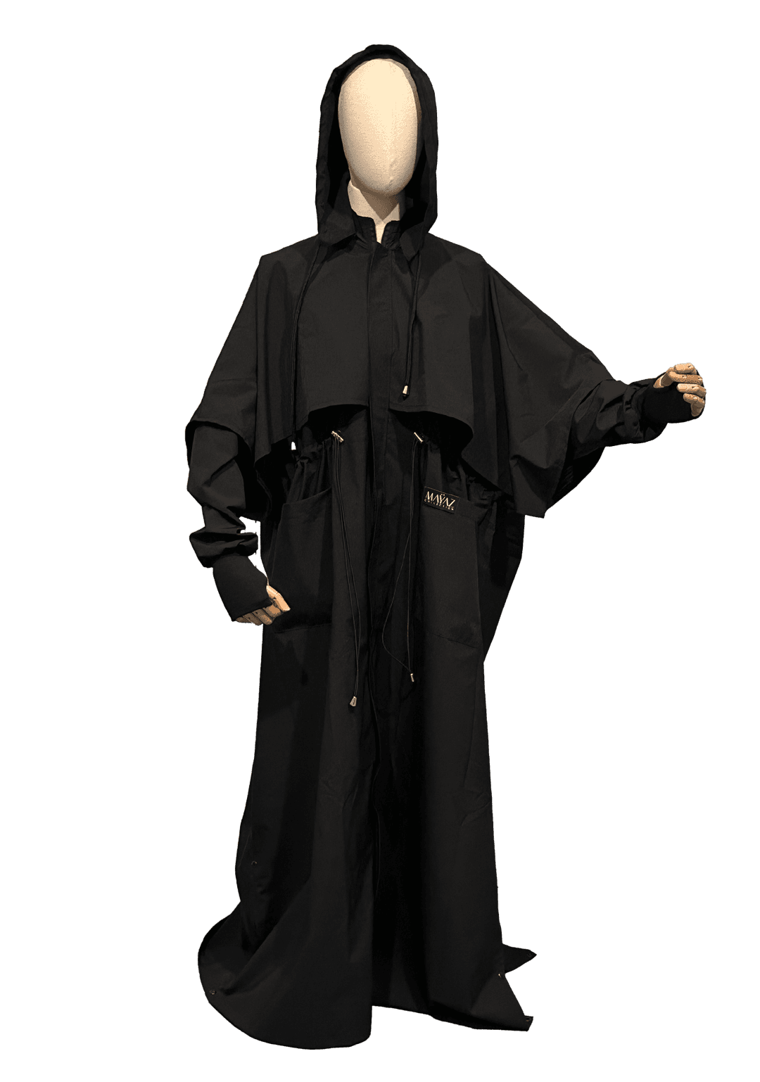 Modern Raincoat Modest Sleeve - Black