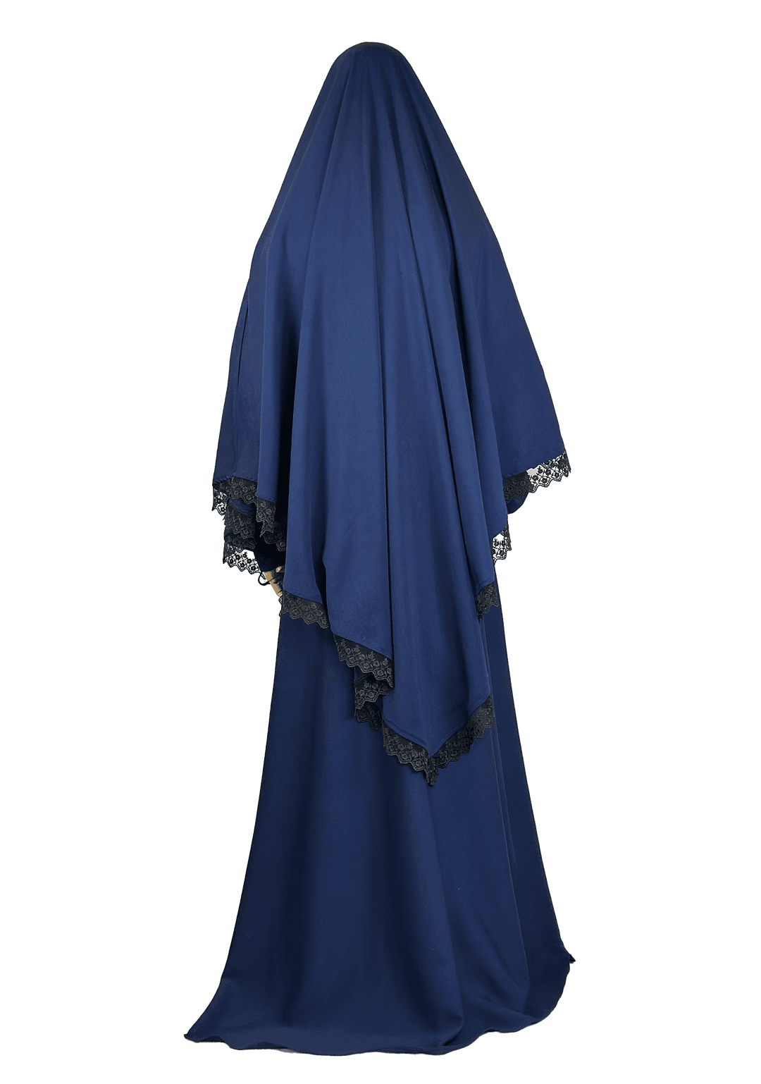 Shazia Lace Trim Jilbab - Sapphire