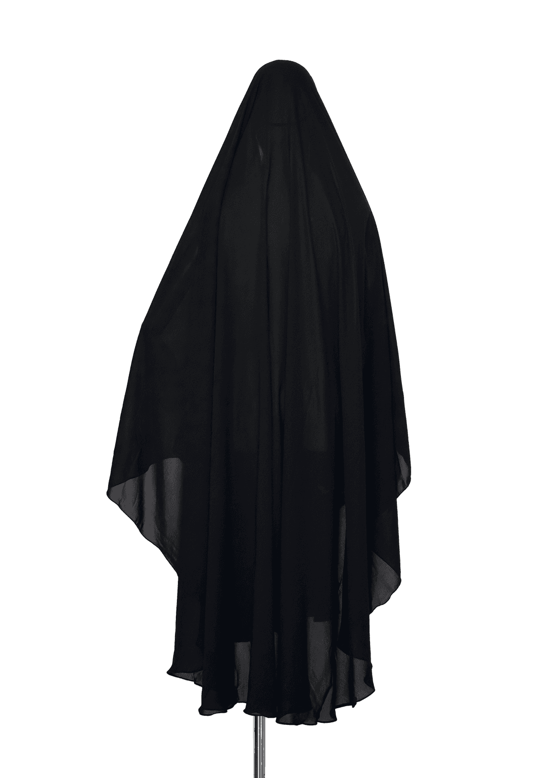 Chiffon Single Button Cape + Niqab - Black