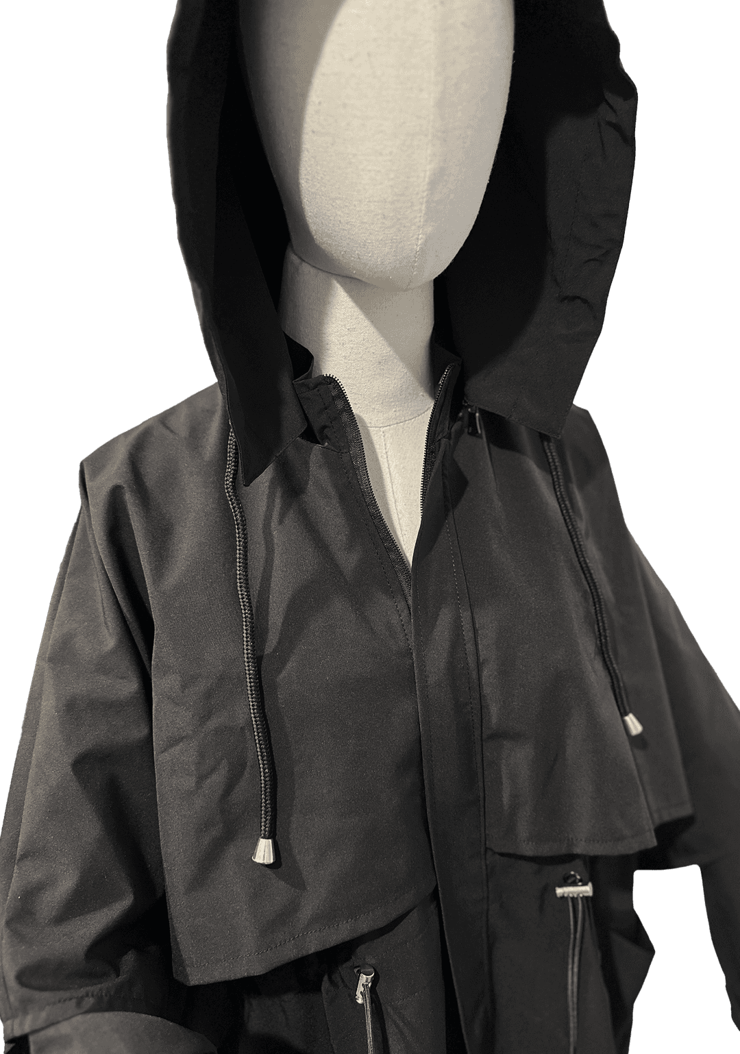 Modern Raincoat Modest Sleeve - Black