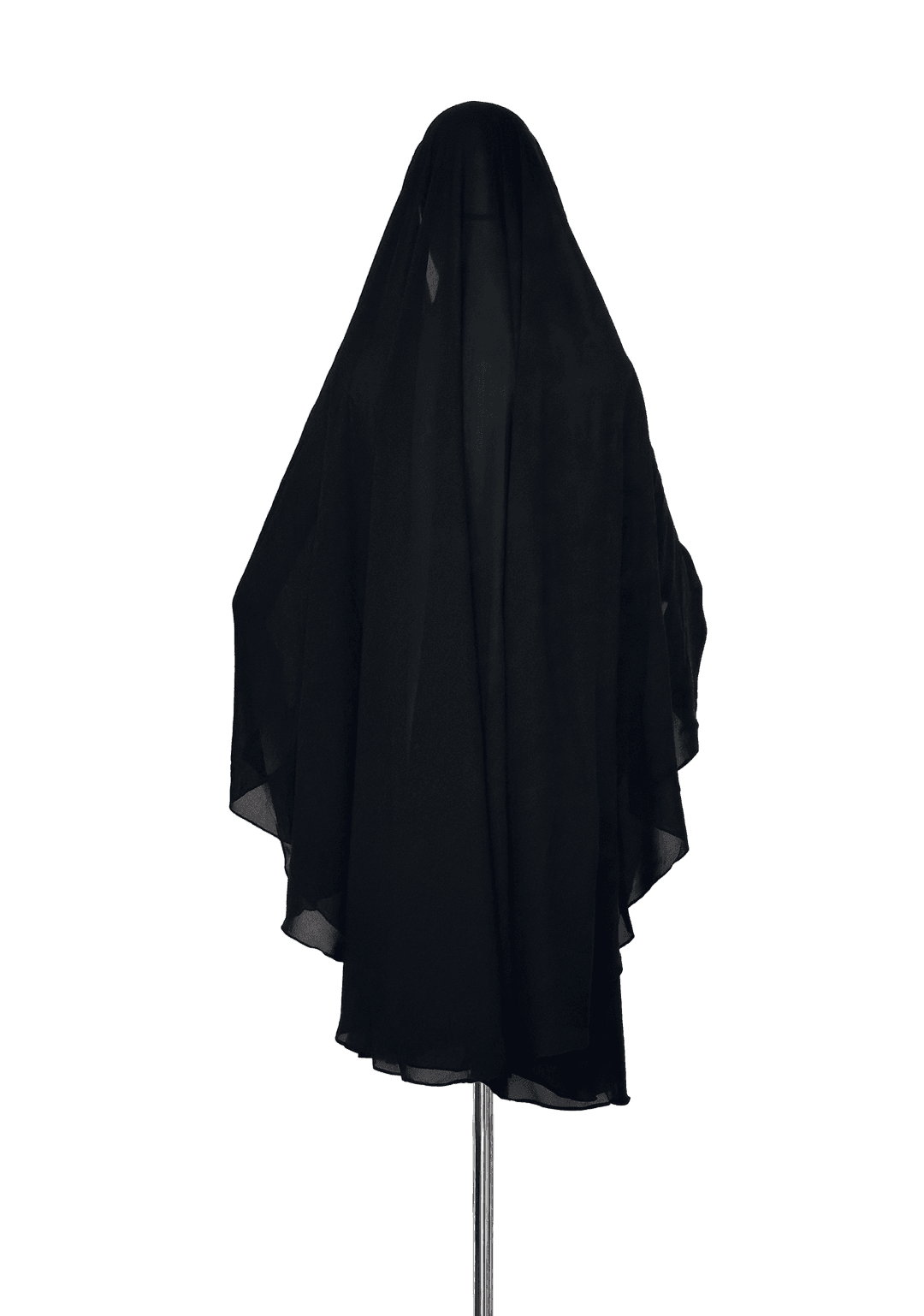 Chiffon Single Button Cape - Black