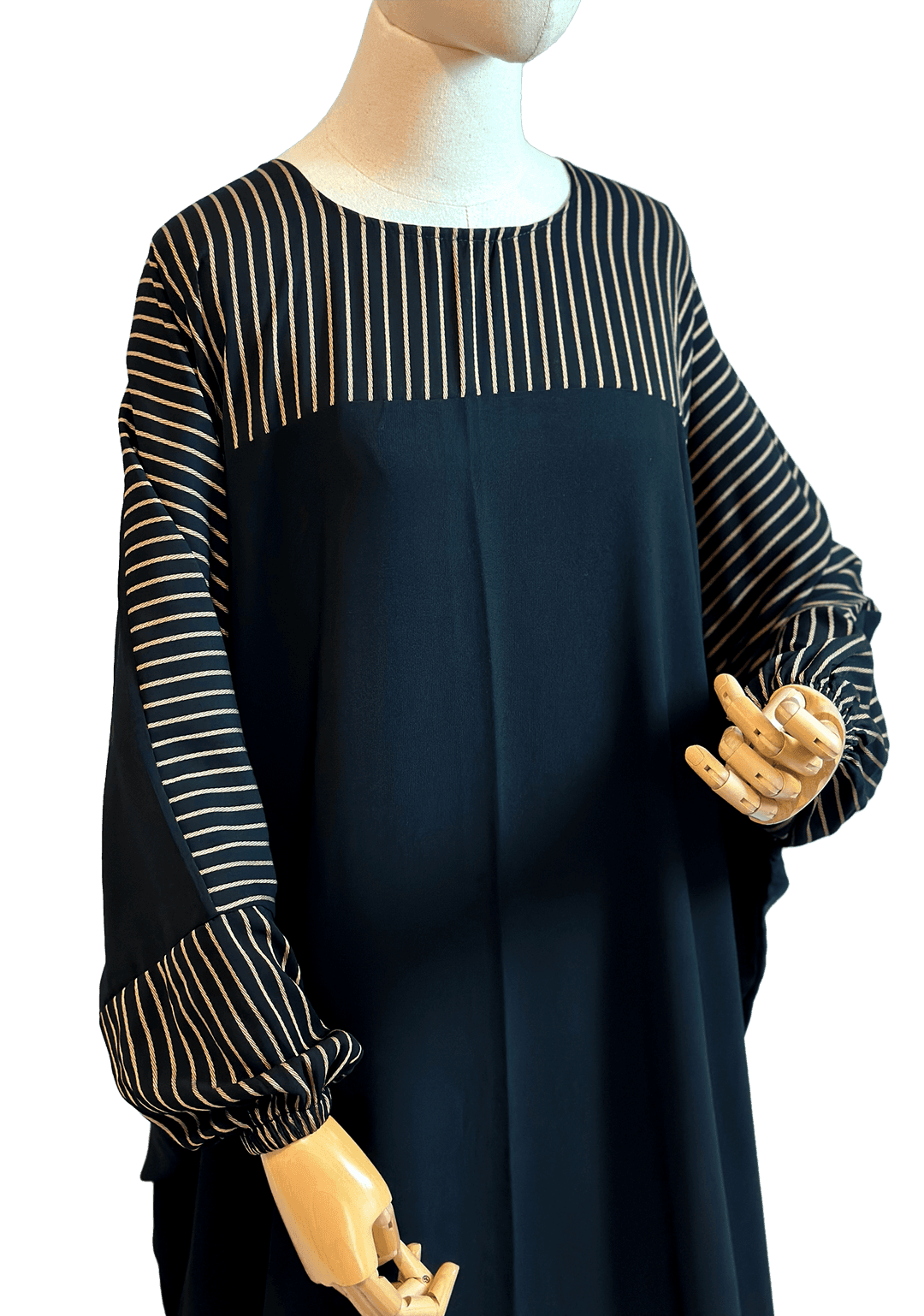 Asia Striped Abāya - Black